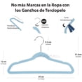 thumbnail image 2 of MAGMALIFE 50 Ganchos de Terciopelo para Ropa Infantil, Gancho Plateado Giratorio de 360 Grados, Adecuado para Todo Tipo de Ropa, Antideslizante, 35 cm de Largo (Azul), 2 of 8