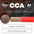 thumbnail image 3 of Cargadores Amp Wire KeyLine, calibre 8, 25 pies, CCA rojos, 3 of 7