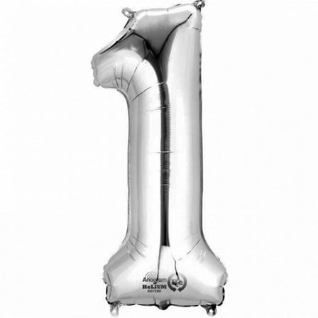 Giant Silver Number 1 Foil Balloon 34"