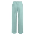 thumbnail image 5 of Cutuoiiu Womens Lightweight Solid Color Wide Leg Pants with Drawstring Waist and Pockets for Casual Outings Gift, 5 of 5