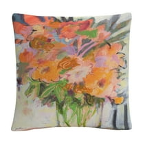 Orange Bouquet' Floral Bold Still Life Painting By Sheila Golden 16 X 16 Decorative Throw Pillow