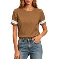 thumbnail image 5 of TGSLY Women's Eyelet Lace Trim Linen Tops Lightweight Crew Neck Solid Color Cotton Blouses Relaxed Dressy Casual Short Sleeve T-Shirts M, 5 of 7