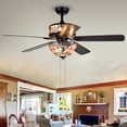 thumbnail image 2 of Orla 6-Light Baroque Tiffany 5-Blade 52-Inch Black Ceiling Fan, 2 of 4