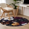 thumbnail image 4 of Round Rugs 4Ft, Seasonal Botanical Blooms Round Area Rug Washable Indoor Throw Carpet, Vintage Floral Spring Soft Non Slip Circle Rug for Kitchen Nursery Room Home Decor Aesthetic, 4 of 8