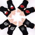thumbnail image 2 of Guantes negros de cosplay de Naruto Anime Akatsuki Itachi, guantes sin dedos para bicicleta y motocicleta, juguetes para niños, regalo para adultos, 2 of 5