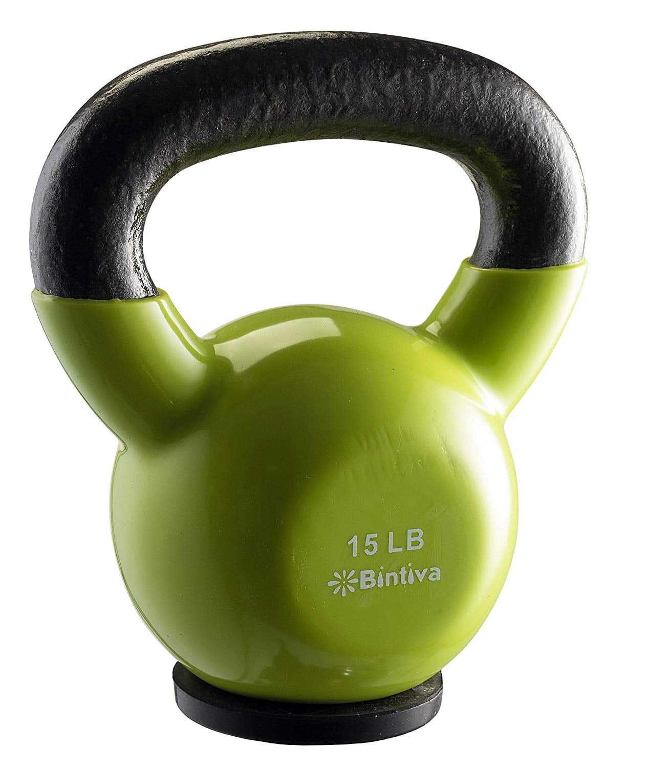 15lb Kettlebell Vinyl Coating Solid Iron Core 15 lbs All in Motion Green NEW!