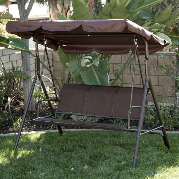 Mainstays Belden Park 3 Person Hammock Swing Red Porch Swing Hammock Swing Outdoor Wooden Swing