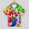 thumbnail image 3 of Luigi The Super Mario Bros Kid's Short Sleeved Shirt Summer Daily Casual Button-Down Shirts Tee Top Teen Beach Clothing With Pocket, 3 of 7