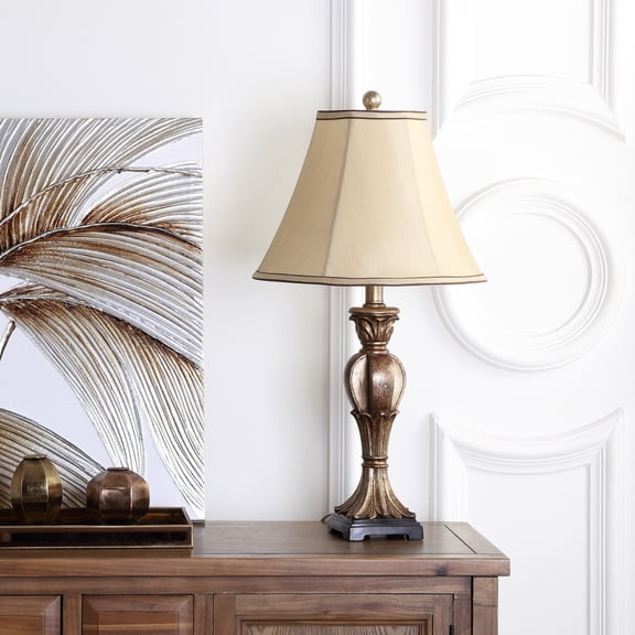 Safavieh Patrizia 25 in. H Urn Table Lamp, Gold/Beige Shade, Set of 2