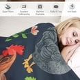 thumbnail image 3 of Chicken blanket, children's gift, adult bed, living room bedding, sofa, soft, warm, lightweight, comfortable, cute embroidered rooster and sunflower blanket, birthday decoration, multiple sizes in, 3 of 6