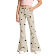 thumbnail image 2 of Girls Flare Pants 70s Classic Casual Y2k Five-Pointed Star Print Bootcut Pants Bell Bottoms Trousers with Pockets 5-16 Years, 2 of 7