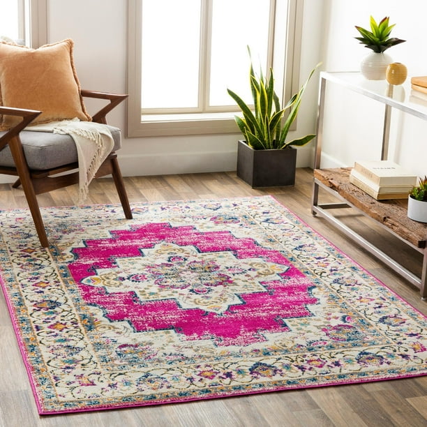 Mark&Day Area Rugs, 9x12 Zwilbroek Traditional Bright Pink Area Rug (9