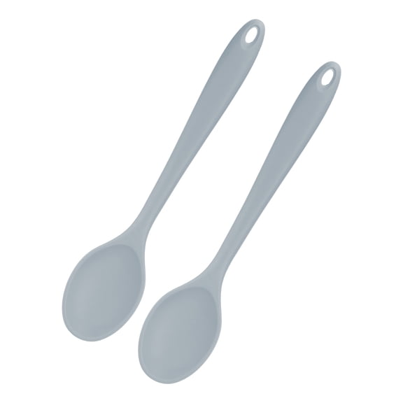 Uxcell 2-Pack Silicone Spoons for Cooking,10.6" Mixing Nonstick Heat-Resistant Serving Spoons Solid Utensils Spoons for Kitchen/Cooking/Baking/Stirring Mixing Tools [Grey]