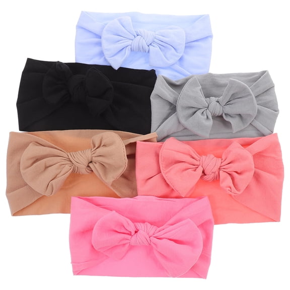 Minkissy 6Pcs Baby Girl Hair Accessories Set with Assorted Color Bow Headbands Soft Comfortable