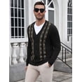 thumbnail image 3 of COOFADNY Mens Cardigan Sweater Vintage Striped V-Neck Long Sleeve Button Down Knitted Sweaters, 3 of 8