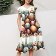 thumbnail image 5 of Toddler Easter Clothes Easter Flower Bunny Egg Print Short Sleeve Ruffled Pockets Summer Round-Neck Printed Dress 4-15Y Multicolor 10-11 Years, 5 of 5