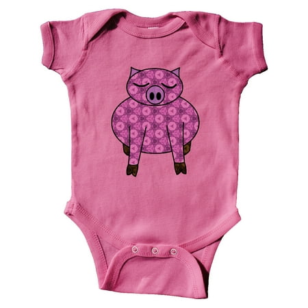 

Inktastic Patterned Pig Gift Baby Boy or Baby Girl Bodysuit