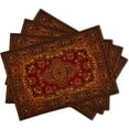 thumbnail image 2 of Red Gold Boho Placemats Set of 4 Bohemian Vintage Retro Rug Carpet Linen Washable Kitchen Dining Table Mats Stain Heat-Resistant Desktop Decor Place Mats for Home Party Indoor 12x18 in, 2 of 8