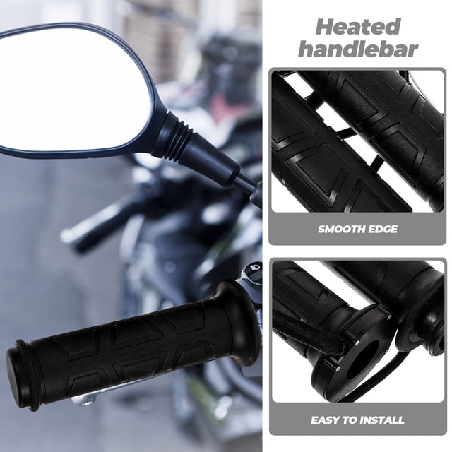 unbranded 1Par Calefactable Para Manillar De Motocicleta Negro Duradero Y Resistente Al Agua