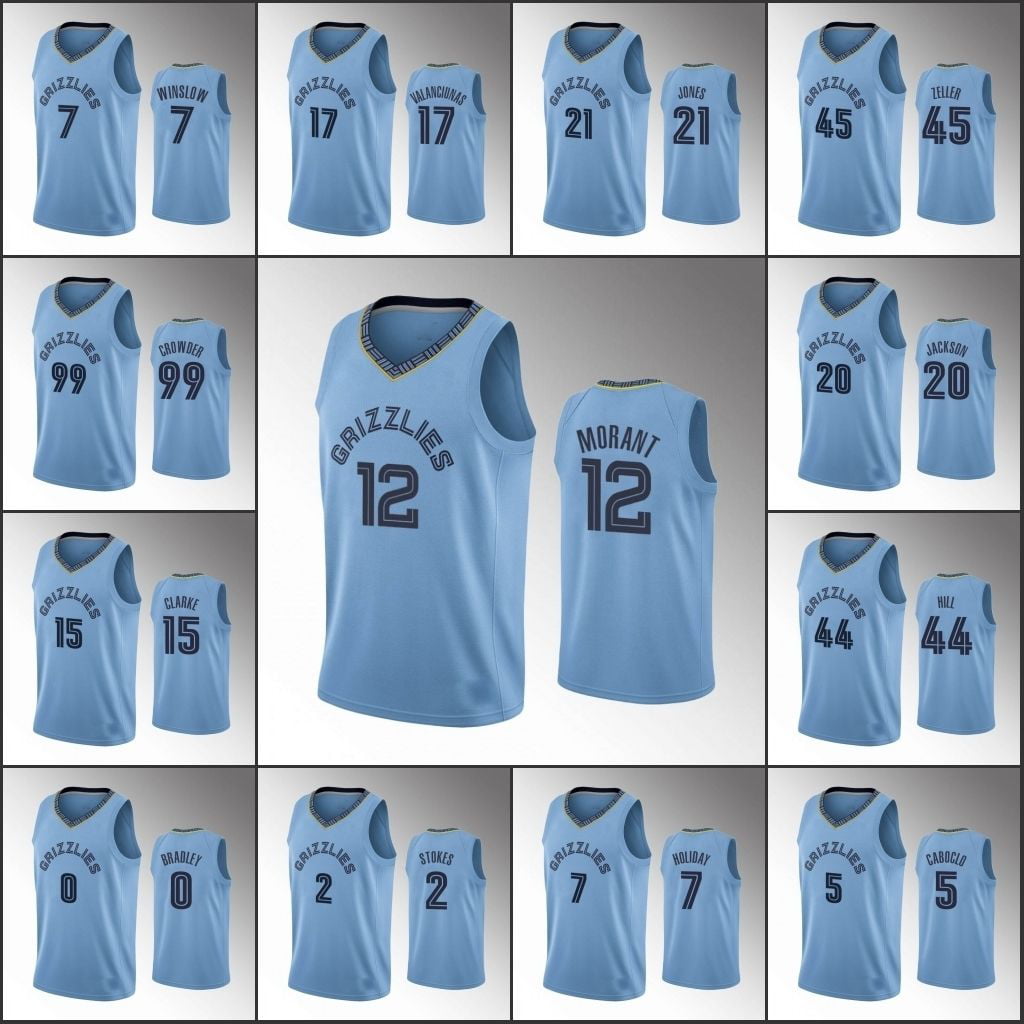 Memphis Grizzlies 15 Brandon Clarke 2022-23 Statement Edition Blue Men  Jersey - Bluefink