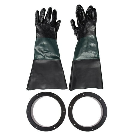 

60Cm Heavy Duty Sand Blasting Gloves W/Holder&Clamp For Sandblasting Cabinet