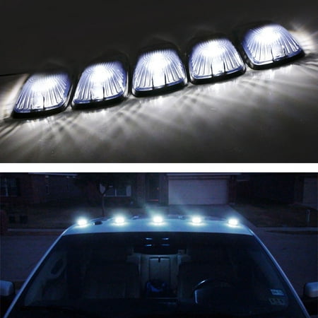 Ijdmtoy 5 White Led Black Smoked Cab Roof Marker Lights W Ijdmtoy 5 White Led Black Smoked Cab Roof Marker Lights W Wireless Remote Control Strobe Flash Blink Module Box