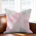 thumbnail image 2 of Throw Pillow Covers, Pink Grey Palm Leaves 16x16 Pillow Covers for Couch/Sofa/Bed, Summer Botanical Tropical Leaf Decorative Square Linen Cushion Pillowcase for Home Decor, 2 of 9