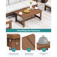 thumbnail image 5 of SSyao HDPE Outdoor Coffee Table, All-Weather Rectangular Patio Side Table, Heavy Duty Weather-Resistant Balcony Table for Poolside, Deck, Garden, Backyard Furniture,Brown 1pack, 5 of 7