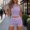 Purple women's two piece crop top shorts set a1, variant on Cagogo Women's Crop Top Shorts Set Casual Summer Vacation Outfits Sleeveless Two Piece Solid Boho High Waist Lounge Sets Tracksuit Travel Clothes, White XL
