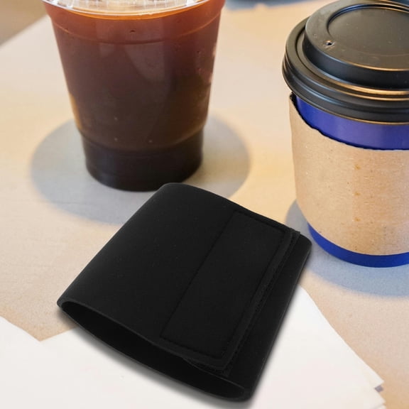 Toyvian Insulated Reusable Neoprene Coffee Cup Sleeve Cozy Holder for Hot and Cold Drinks, Black