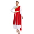 thumbnail image 1 of YiZYiF Robe de Danse de Louange pour Femmes une Épaule Tunique de Danse Contemporaine Lyrique Rouge m, 1 of 7