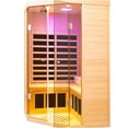 thumbnail image 5 of JERFIT 2-Person Hemlock Corner Sauna with Panoramic Glass Door, Far Infrared Heat, Bluetooth Audio & App Control, 5 of 9