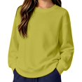 thumbnail image 2 of YunPes Girls Cotton Sweatshirt Solid Color Long Sleeve Pullover Kids Spring Fall Casual Crewneck Tops Basic Versatile Clothes, 2 of 4