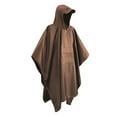 thumbnail image 1 of Poncho de lluvia con capucha para clima húmedo, impermeable, reutilizable, con dosel, multiusos, alfombrilla de suelo, chaqueta de lona para adultos, Marrón DYNWAVEMX Poncho de lluvia, 1 of 6