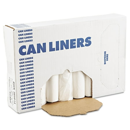 Boardwalk High-Density Trash Bag, 38x58, 60gal, 11 Mic, Natural, 25 Bags/RL, 8 Rolls/CT