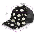 thumbnail image 2 of Lsque Daisies Flowers Printed Trucker Hat - Baseball Cap for Men Women - Breathable Mesh Side, Adjustable Fit - for Casual Wear, 2 of 7