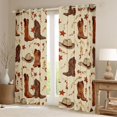 thumbnail image 2 of Manfei Western Cowgirl Cowboy Blackout Curtains Set of 2 (52x84 Each), Hippie Boot Hat Window Curtains, Cartoon Stars Print Curtains and Drapes, Black Out Curtains Decor, 2 of 6