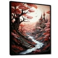 thumbnail image 2 of Designart "Surreal Castle Fantasy In Landscape I" Castles Floater Framed Wall Art Prints, 2 of 5