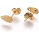 thumbnail image 2 of 10 piezas de aretes dorados con baño de iones, de acero inoxidable 304, con forma de lágrima, en blanco., 2 of 2