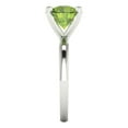 thumbnail image 3 of 3ct Round Cut Green Natural Peridot 18k White Gold Engraving Statement Bridal Wedding Solitaire Designer Ring Size 5.5, 3 of 5