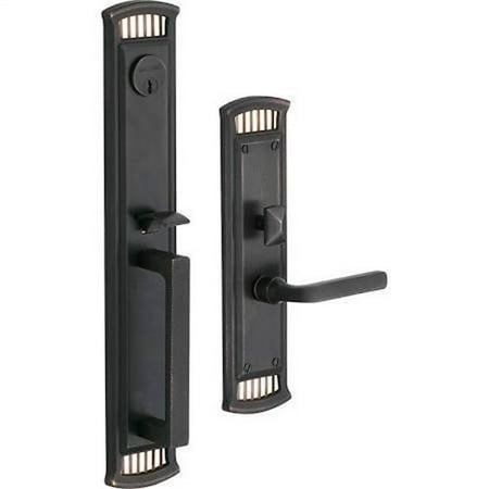- Baldwin Reserve 8BR0703007 Full Dummy Handleset Thick Door Kit Dark Bronze Finish