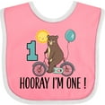 thumbnail image 3 of Inktastic 1st Birthday Bear on Bicycle 1 Year Old Boys or Girls Baby Bib, 3 of 4
