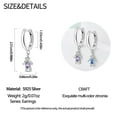 thumbnail image 4 of KUNSIR 925 Sterling Silver Blue &Purple CZ Robot Dangle Hoop Earrings For Women, 4 of 6