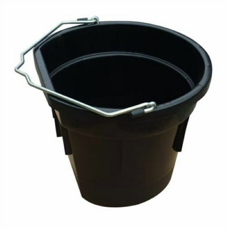 Master Rancher MR20QP/FSB-BLK 20-Quart Black Flat Back Sided Utility Bucket Pail - Quantity of 8