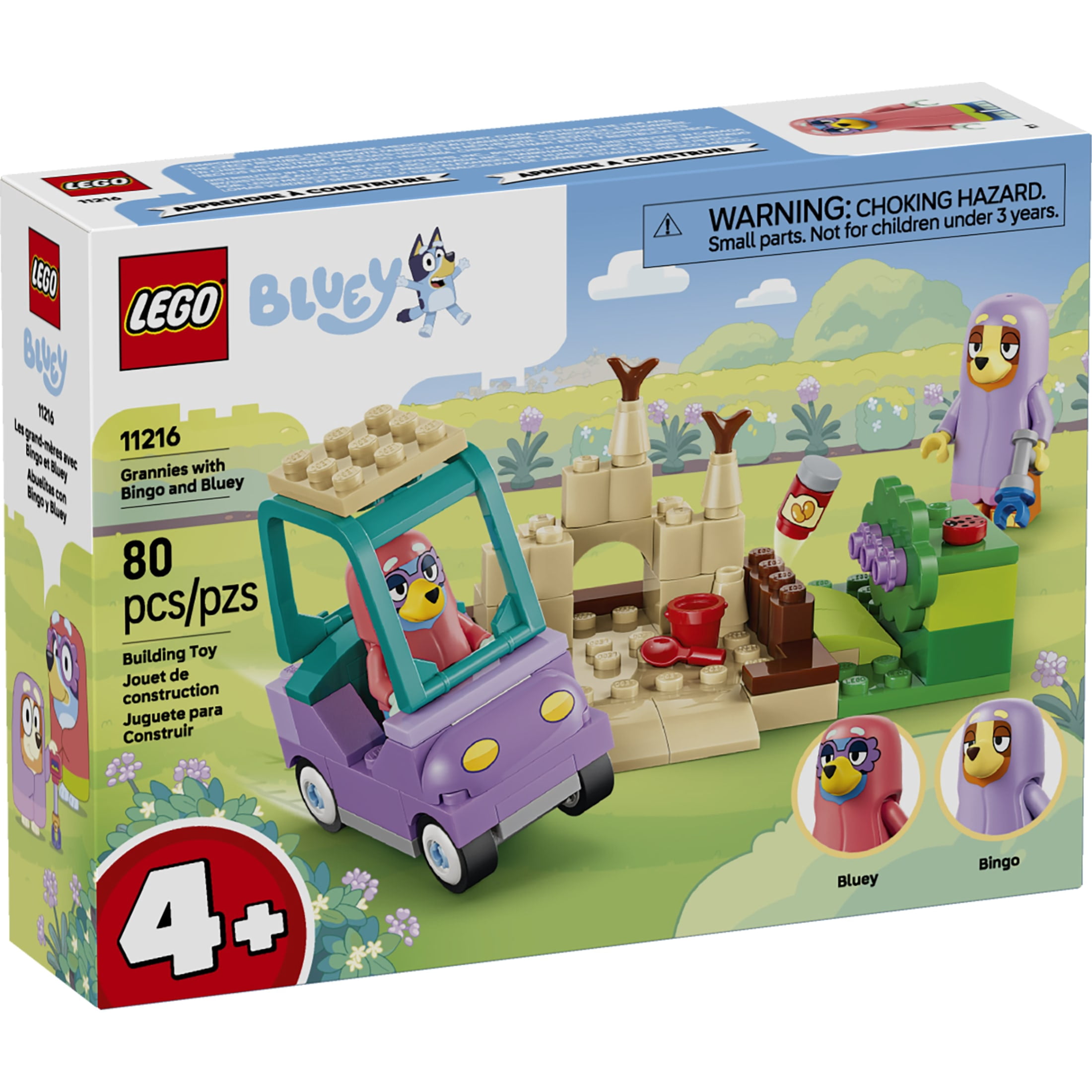 LEGO Bluey Grannies with Bingo and Bluey - Building Toy for Girls & Boys, Ages 4+ - Toddler Car & Playset with 2 Characters - Gift for Birthdays - 11216