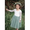 thumbnail image 4 of 2Bunnies Girls' 12M-10yr Peony Lace Straight Long Sleeve Knee Flower Girl Dress, 4 of 7