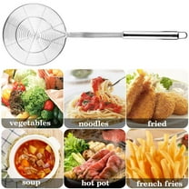 Ke1Clo Stainless Steel Strainer Skimmer under $5! Long Handle Kitchen Ladle for Frying Cooking Strainer Spoon Hot Oil Safety and Easy Cleaning