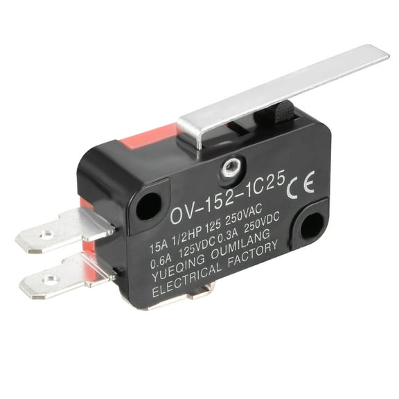 Unique Bargains OV-152-1C25 15A 125/250VAC SPDT NO NC 3 Terminals Hinge Lever Micro Switch