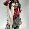 thumbnail image 6 of HuangHuanChen Shawl Wraps for Women Scarf Sweater Retro Solid Color Fringe Shawl Cardigan Cape Soft Knit Blanket Shoulder Tops Shawls and Wraps for Evening Dresses One Size, 6 of 7