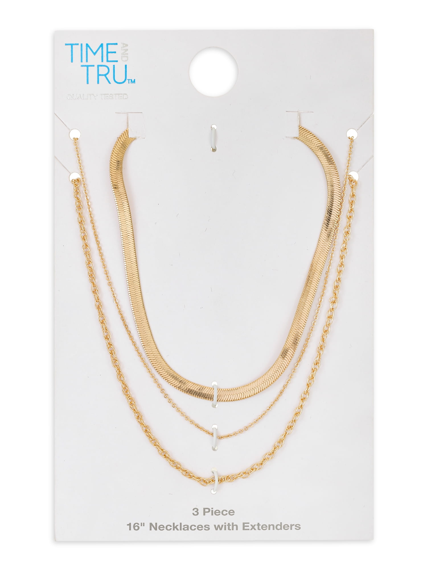 Womens Gold Chain Necklace Set, 3 Pieces  (图2)